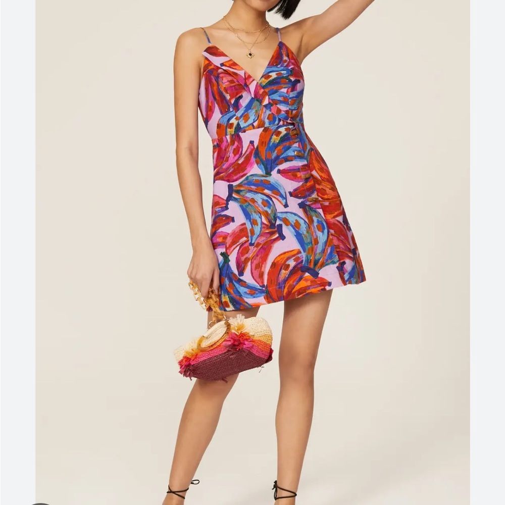 Farm Rio Dress - only worn once! COLORFUL BANANAS MINI DRESS